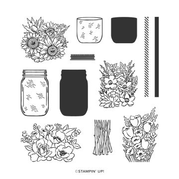 JAR OF FLOWERS PHOTOPOLYMER STAMP SET