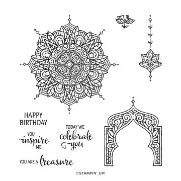 TREASURED MEDALLION CLING STAMP SET