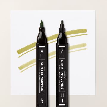 DUO DE MARQUEURS STAMPIN’ BLENDS VERT OLIVE