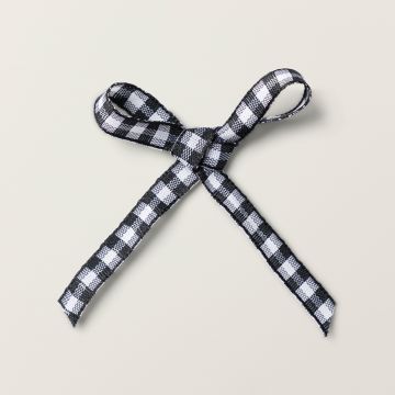 BLACK & WHITE 1/4" (6.4 MM) GINGHAM RIBBON