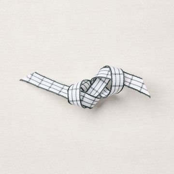 EVENING EVERGREEN 3/8'' (1 CM) WINDOWPANE CHECK RIBBON