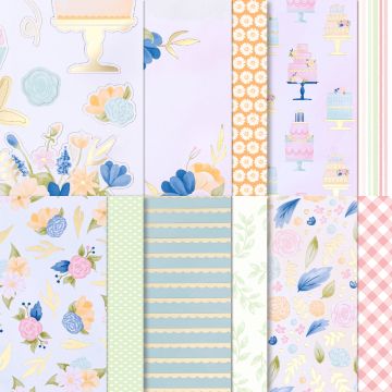 SPECIAAL DESIGNPAPIER WILDFLOWER BIRTHDAY 12" X 12" (30,5 X 30,5 CM)