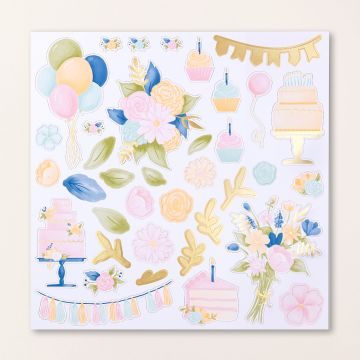 SPECIAAL DESIGNPAPIER WILDFLOWER BIRTHDAY 12" X 12" (30,5 X 30,5 CM)