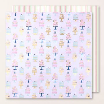 SPECIAAL DESIGNPAPIER WILDFLOWER BIRTHDAY 12" X 12" (30,5 X 30,5 CM)