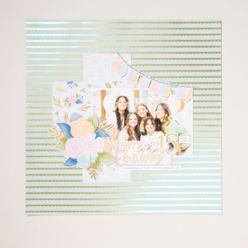 SPECIAAL DESIGNPAPIER WILDFLOWER BIRTHDAY 12" X 12" (30,5 X 30,5 CM)