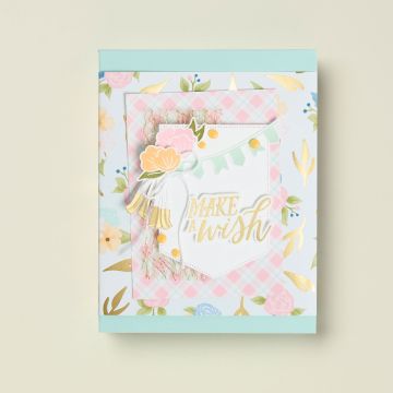 SPECIAAL DESIGNPAPIER WILDFLOWER BIRTHDAY 12" X 12" (30,5 X 30,5 CM)