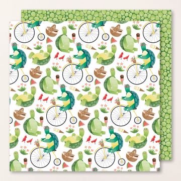 TURTLE-Y CUTE-DESIGNPAPIER 12" X 12" (30,5 X 30,5 CM)