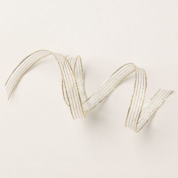 GOLD STRIPED 3/8" (1 CM) MESH RIBBON