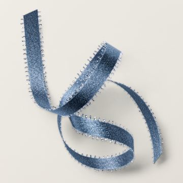 MISTY MOONLIGHT & SILVER EDGED 1/2" (1.3 CM) RIBBON