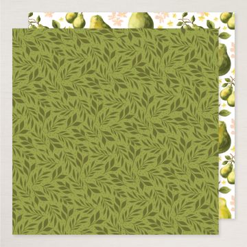DESIGNERPAPIER 12" X 12" (30,5 X 30,5 CM) MALERISCHE BIRNEN