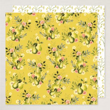 DESIGNERPAPIER 12" X 12" (30,5 X 30,5 CM) MALERISCHE BIRNEN