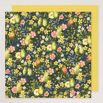 DESIGNERPAPIER 12" X 12" (30,5 X 30,5 CM) MALERISCHE BIRNEN