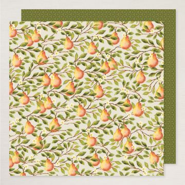 DESIGNERPAPIER 12" X 12" (30,5 X 30,5 CM) MALERISCHE BIRNEN