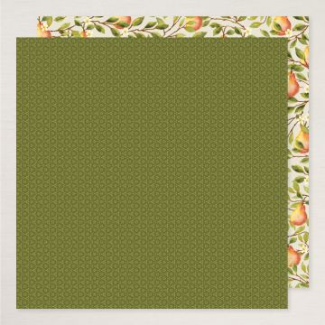 DESIGNERPAPIER 12" X 12" (30,5 X 30,5 CM) MALERISCHE BIRNEN