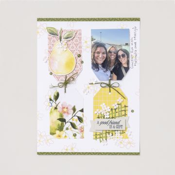 DESIGNERPAPIER 12" X 12" (30,5 X 30,5 CM) MALERISCHE BIRNEN
