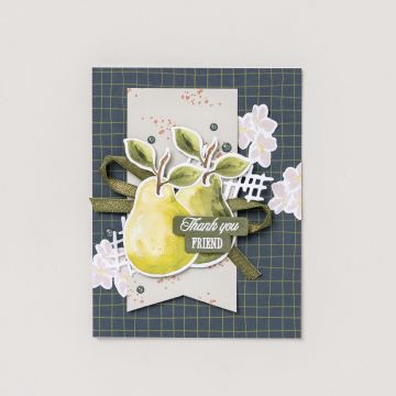 DESIGNERPAPIER 12" X 12" (30,5 X 30,5 CM) MALERISCHE BIRNEN