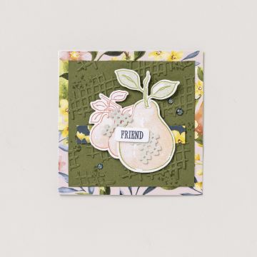 DESIGNERPAPIER 12" X 12" (30,5 X 30,5 CM) MALERISCHE BIRNEN