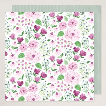 FLORALS IN BLOOM 12" X 12" (30.5 X 30.5 CM) DESIGNER SERIES PAPER & STICKER SHEET (ENGLISH)