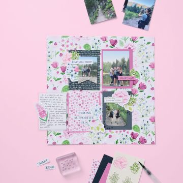 FLORALS IN BLOOM 12" X 12" (30.5 X 30.5 CM) DESIGNER SERIES PAPER & STICKER SHEET (ENGLISH)