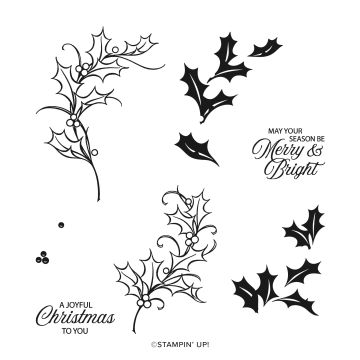 JOYFUL HOLLY PHOTOPOLYMER STAMP SET