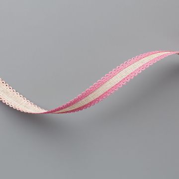 ROCOCO ROSE 1/2" (1.3 CM) SCALLOPED LINEN RIBBON