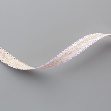 PURPLE POSY 1/2" (1.3 CM) SCALLOPED LINEN RIBBON