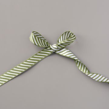 MOSSY MEADOW 3/8" (1 CM) DIAGONAL STRIPE RIBBON