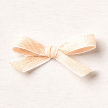 PALE PAPAYA & WHITE 1/2" (1.3 CM) WOVEN RIBBON