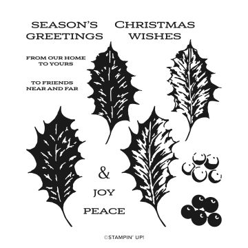 LEAVES OF HOLLY PHOTOPOLYMER STAMP SET (ENGLISH)