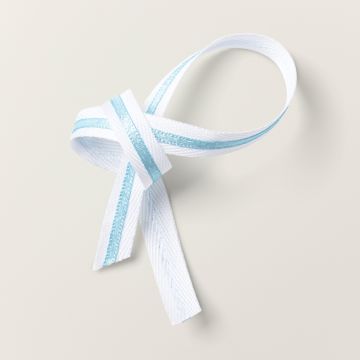 BALMY BLUE & WHITE 3/8" DOUBLE-STITCHED RIBBON