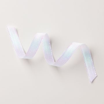 WHITE 1/2" (1.3 CM) IRIDESCENT RIBBON
