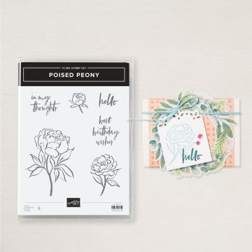 POISED PEONY CLING STAMP SET (ENGLISH)