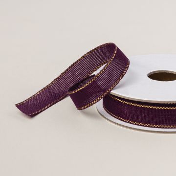 BLACKBERRY BLISS & GOLD 1/2" (1.3 CM) TEXTURED RIBBON