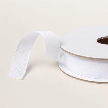 WHITE 1/2" (1.3 CM) WOVEN RIBBON