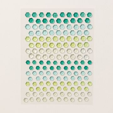 SHADES OF GREEN HEXAGONS