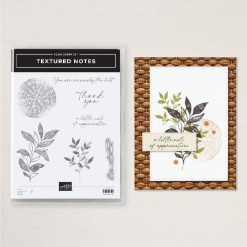 TEXTURED NOTES CLING STAMP SET (ENGLISH)