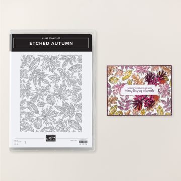 ETCHED AUTUMN CLING STAMP SET