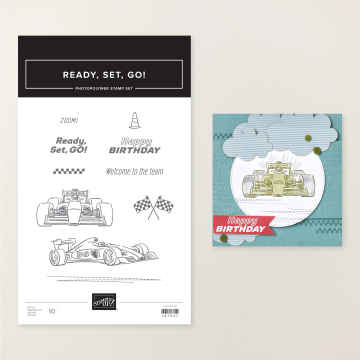 READY SET GO PHOTOPOLYMER STAMP SET (ENGLISH)