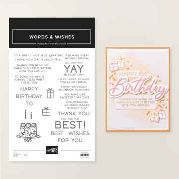 WORDS & WISHES PHOTOPOLYMER STAMP SET (ENGLISH)