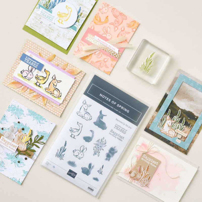 FOTOPOLYMEERSTEMPELSET NOTES OF SPRING (ENGELS)