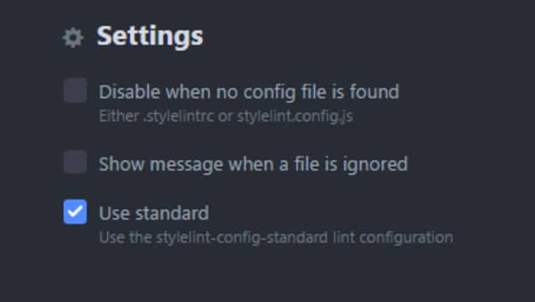 Stylelint settings.