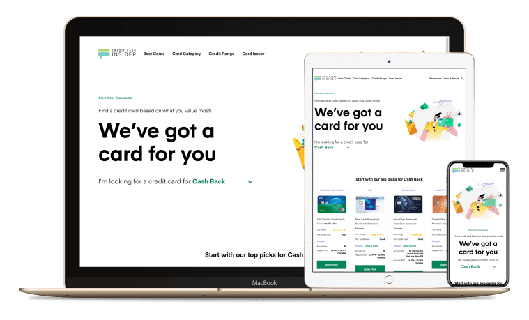 Screenshot of CCredit Card Insider website.