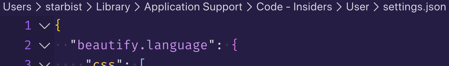 Screenshot of breadcrumbs in VS Code editor.