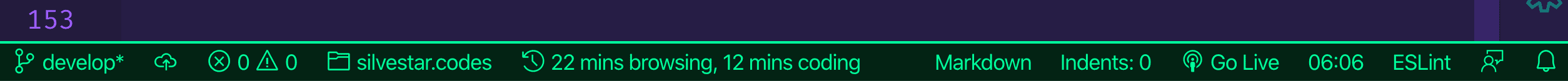 Screenshot of VS Code status bar.