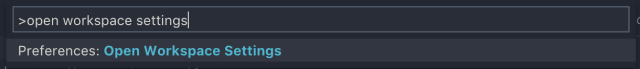 Open workspace settings example