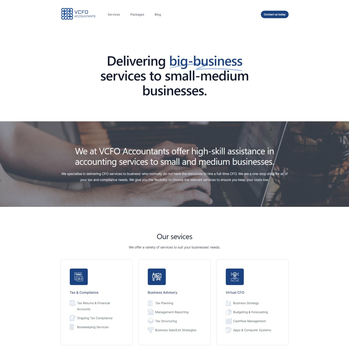 Screenshot of VCFO Accountants