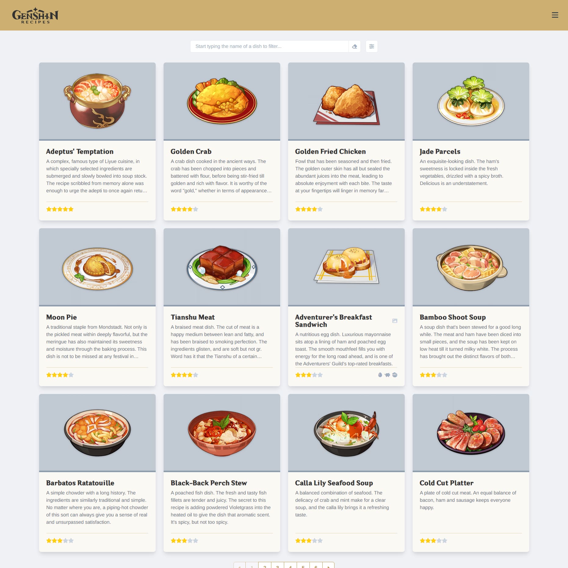 Genshin Recipes