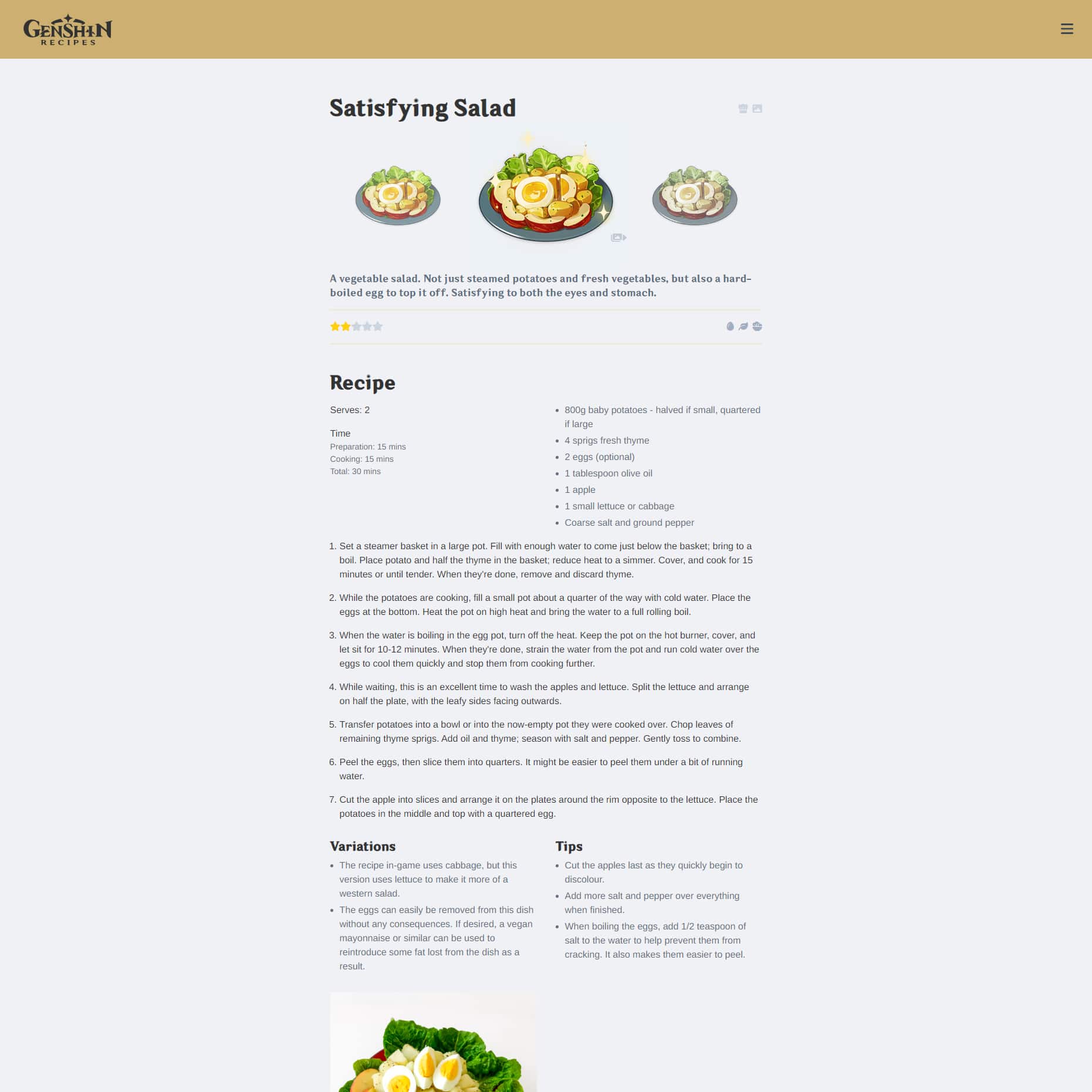 Genshin Recipes