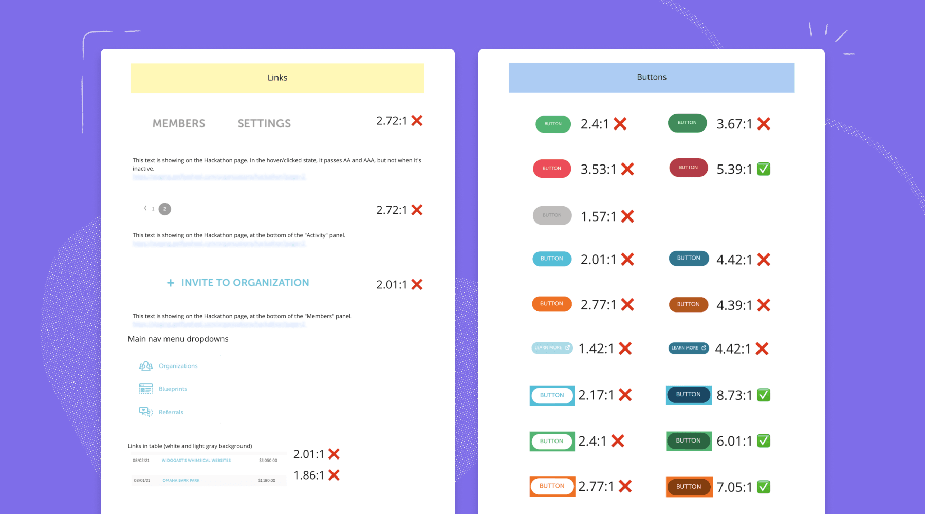 WP Engine's Flywheel used Stark's contrast checker to determine the contrast ratio of their text, links, and buttons. 