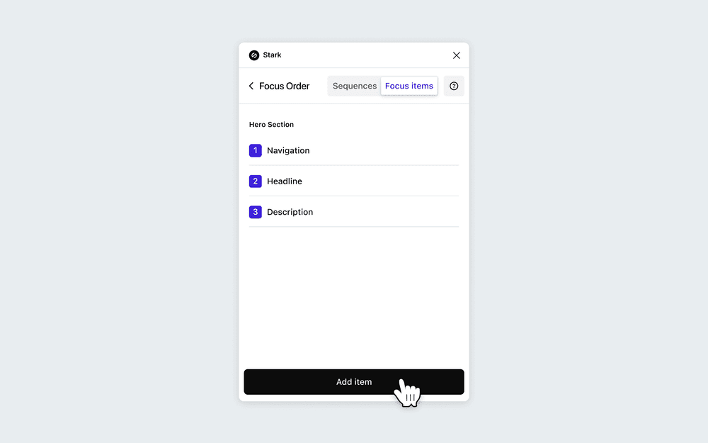 Editing the name of a Focus Item in Focus Order.